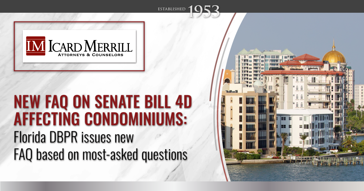 Florida Condo Safety Legislation Icard Merrill